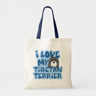 Bolsa Tote Eu amo meu saco de Terrier tibetano