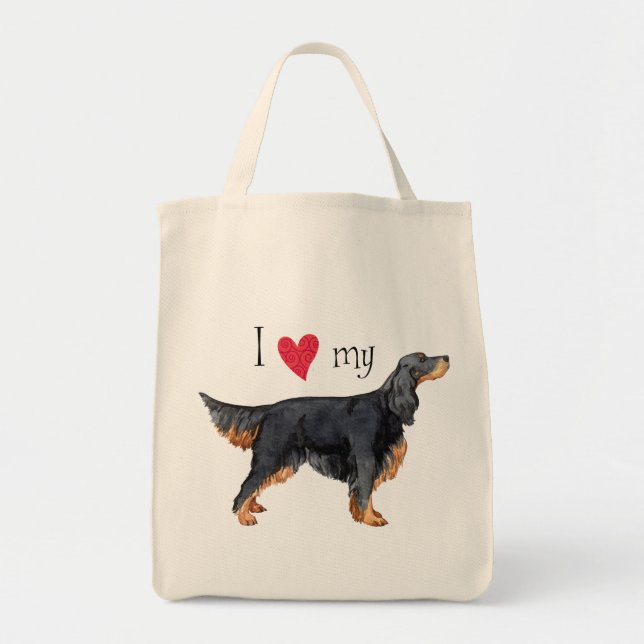 Bolsa Tote Eu amo meu setter de Gordon (Frente)