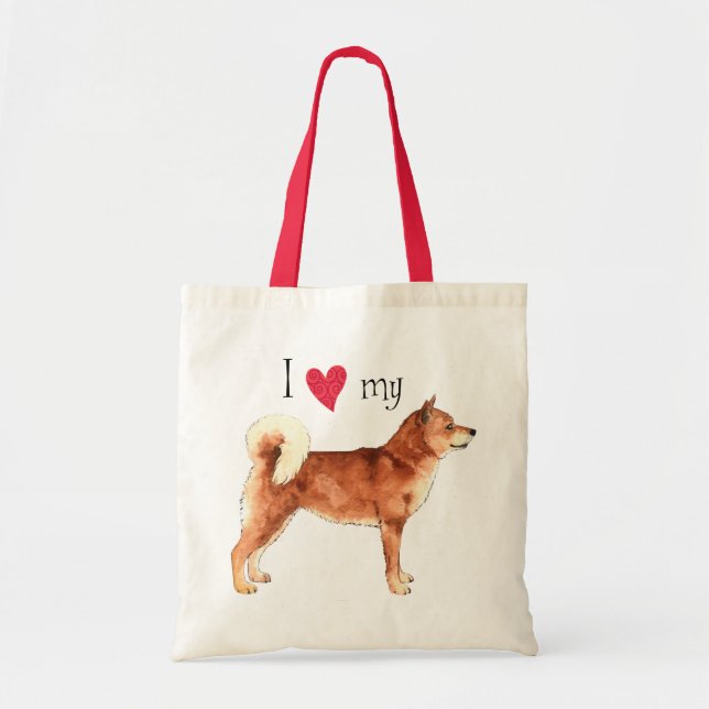 Bolsa Tote Eu amo meu Shiba Inu (Frente)