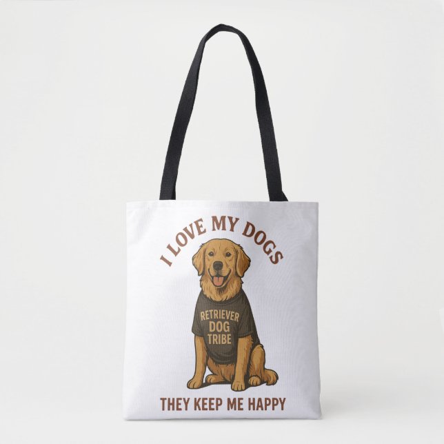 Bolsa Tote Eu amo meus cachorros (Frente)