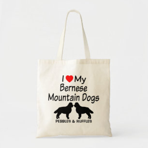 Bolsa Tote Eu Amo Meus Dois Cães De Montanha Berneses