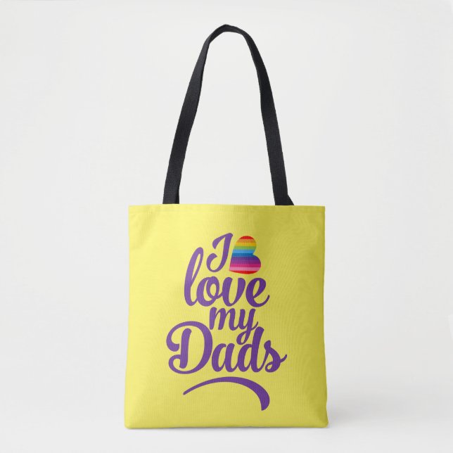 Bolsa Tote Eu amo meus Pais - Orgulho de Dia de os pais LGBTQ (Frente)