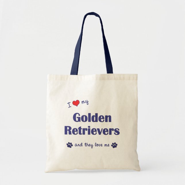 Bolsa Tote Eu amo meus Retrievers dourados (os cães (Frente)