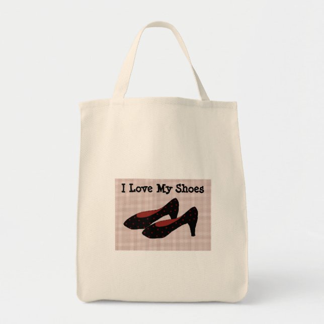 Bolsa Tote Eu Amo Meus Sapatos (Frente)