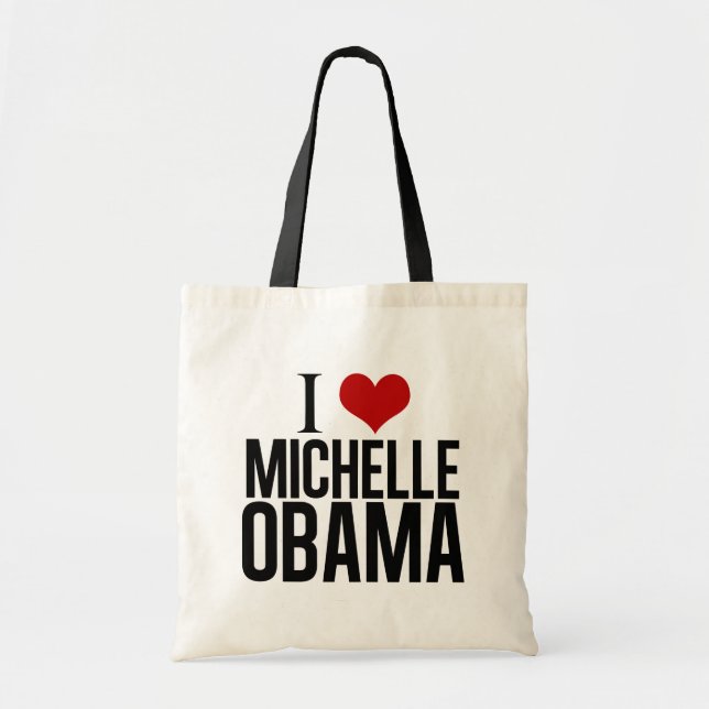 Bolsa Tote Eu Amo Michelle Obama (Frente)
