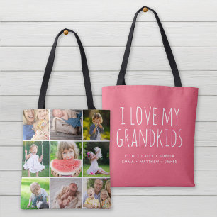 Bolsa Tote Eu amo minha colagem de Instagram da foto dos
