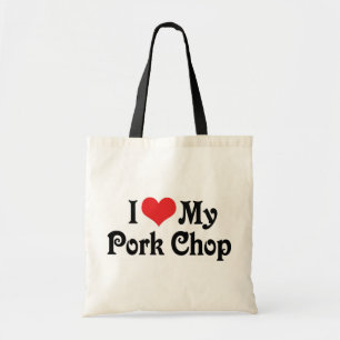 Bolsa Tote Eu Amo Minha Costeleta de Porco