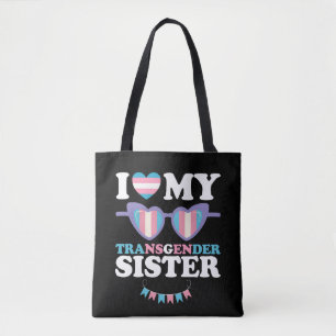 Bolsa Tote Eu Amo Minha Irmã Transgênero Família Trans LGBTQ