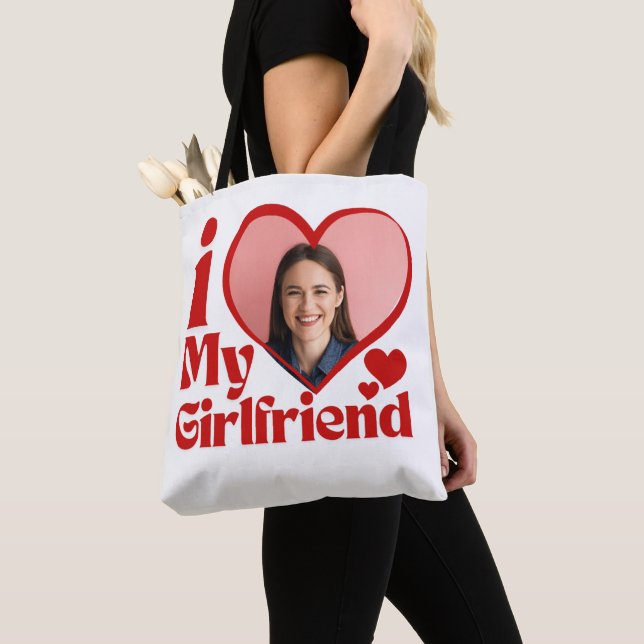 Bolsa Tote Eu Amo Minha Namorada Personalizado  (Close Up)