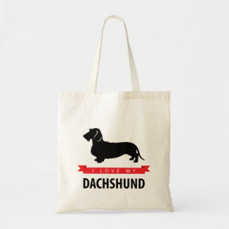 Bolsa Tote Eu amo minha sacola do Dachshund