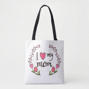 Bolsa Tote Eu amo minha sacola feliz do dia das mães da mam