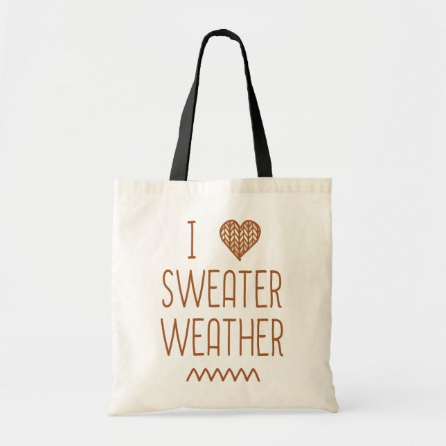 Bolsa Tote Eu Amo O Clima De Sweater (Frente)