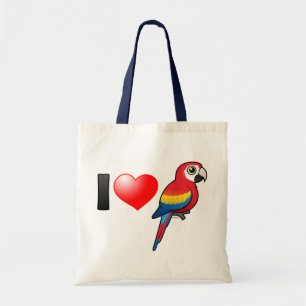 Bolsa Tote Eu amo o escarlate dos Macaws