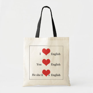 Bolsa Tote Eu amo o estudante do professor do ESL da