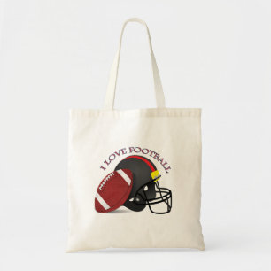 Bolsa Tote Eu amo o futebol na moda elegante moderno