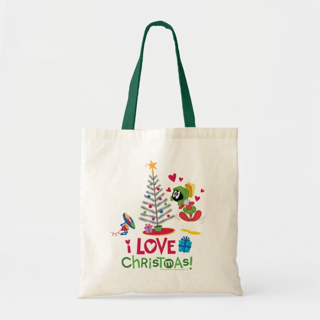 Bolsa Tote Eu Amo o Natal - MARVIN O MARCIANO™ (Frente)