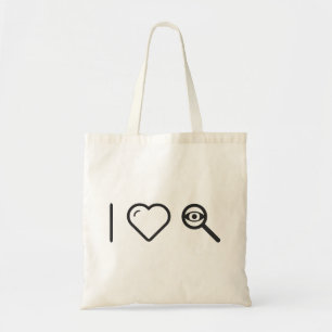 Bolsa Tote Eu amo o olho examino