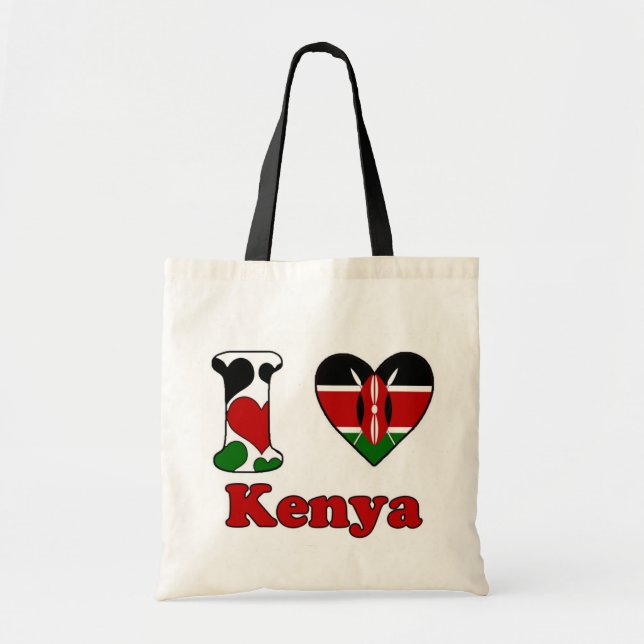 Bolsa Tote Eu amo o Quênia (Frente)