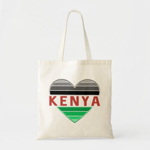 Bolsa Tote Eu amo o Quênia, coração do Quênia