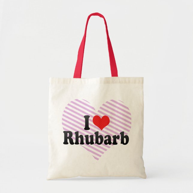Bolsa Tote Eu amo o ruibarbo (Frente)