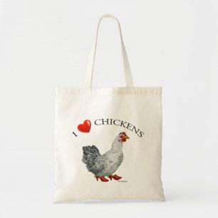 Bolsa Tote Eu amo o saco das galinhas