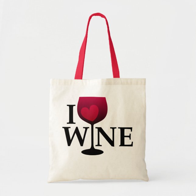 Bolsa Tote Eu amo o saco do vinho (Frente)