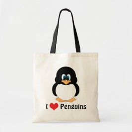 Bolsa Tote Eu amo o saco dos pinguins