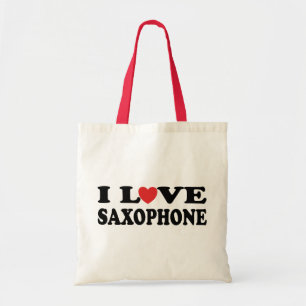 Bolsa Tote Eu amo o saxofone