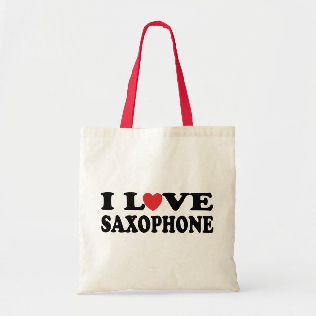 Bolsa Tote Eu amo o saxofone (Frente)