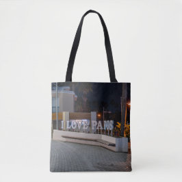 Bolsa Tote Eu amo o sinal de Pafos à noite
