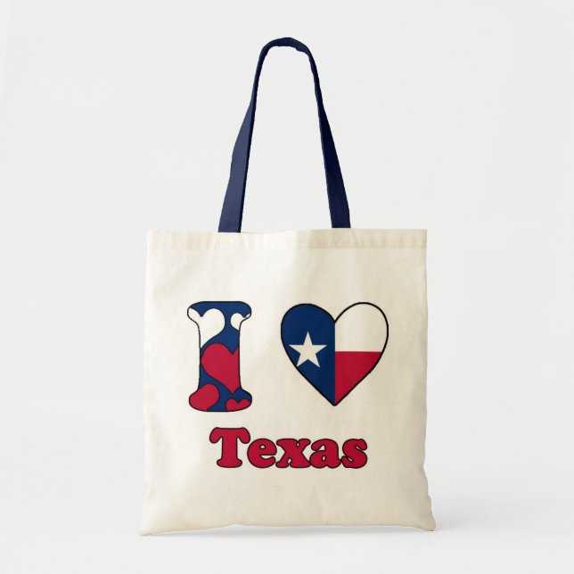 Bolsa Tote Eu amo o Texas (Frente)