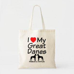 Bolsa Tote Eu Amo Os Meus Dois Grandes Cachorros De Dane