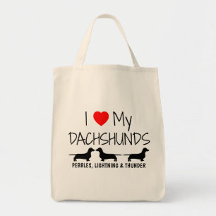 Bolsa Tote Eu Amo Os Meus Três Dachshances