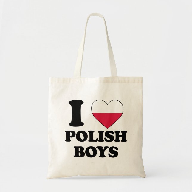 Bolsa Tote Eu amo os rapazes poloneses (Frente)