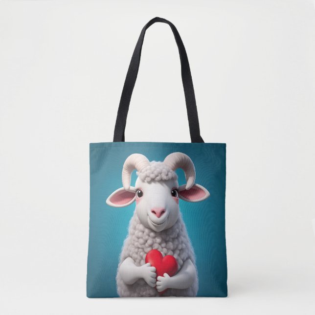 Bolsa Tote Eu Amo Ovelha (Frente)