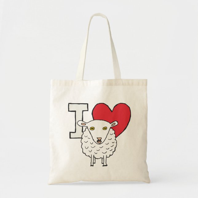 Bolsa Tote Eu Amo Ovinos (Frente)