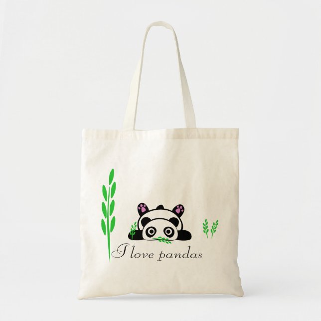 Bolsa Tote Eu amo pandas (Frente)