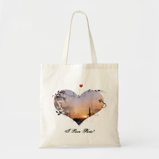 Bolsa Tote Eu Amo Paris! (Frente)