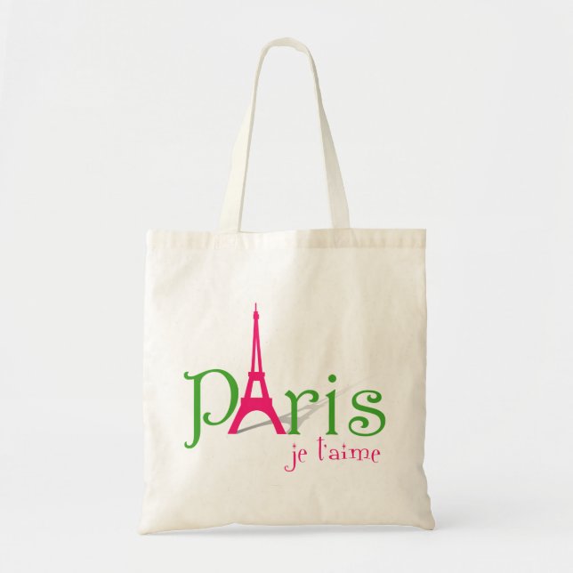 Bolsa Tote Eu amo Paris (Frente)