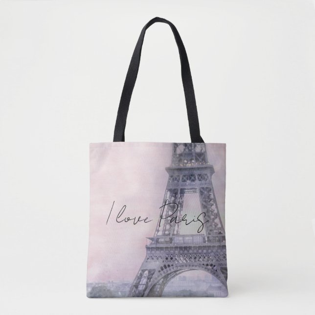 Bolsa Tote Eu Amo Paris Eiffel Tower (Frente)