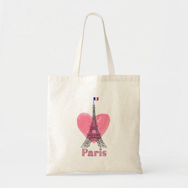Bolsa Tote Eu Amo Paris Eiffel Tower France Presente (Frente)
