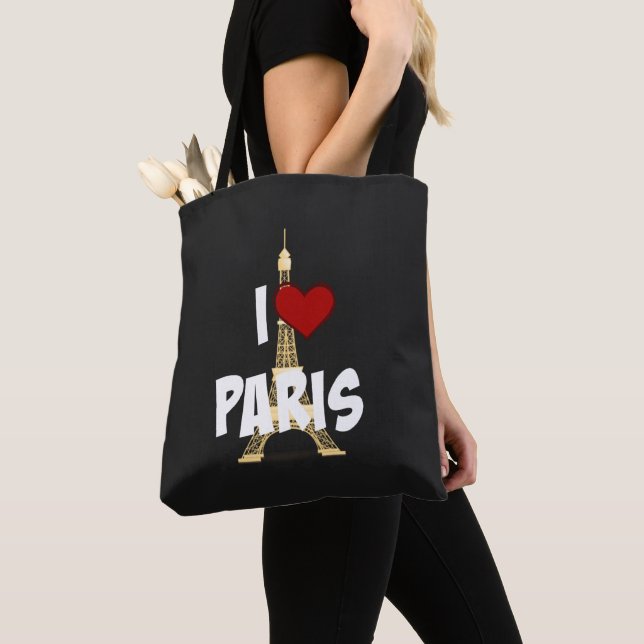 Bolsa Tote Eu Amo Paris, Torre Eiffel, (Close Up)