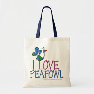 Bolsa Tote Eu Amo Peafowl
