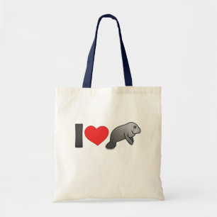 Bolsa Tote Eu amo peixes-boi