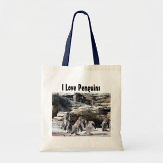 Bolsa Tote Eu Amo Pinguins