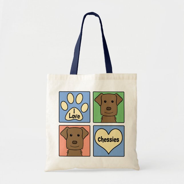 Bolsa Tote Eu amo Retrievers de baía de Chesapeake (Frente)