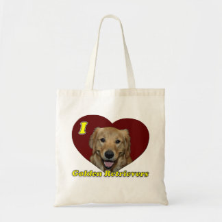 Bolsa Tote Eu amo Retrievers dourados