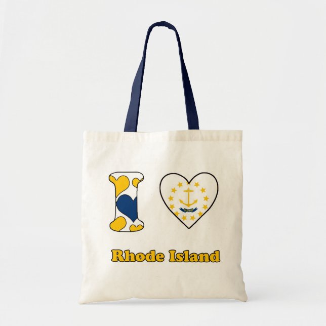Bolsa Tote Eu amo Rhode Island (Frente)