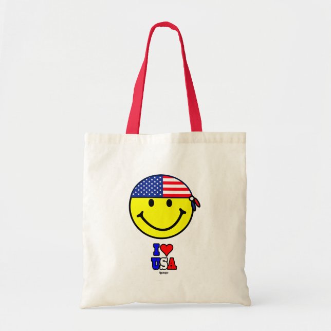 BOLSA TOTE EU AMO SACOLA DE MÃO DOS EUA (Frente)