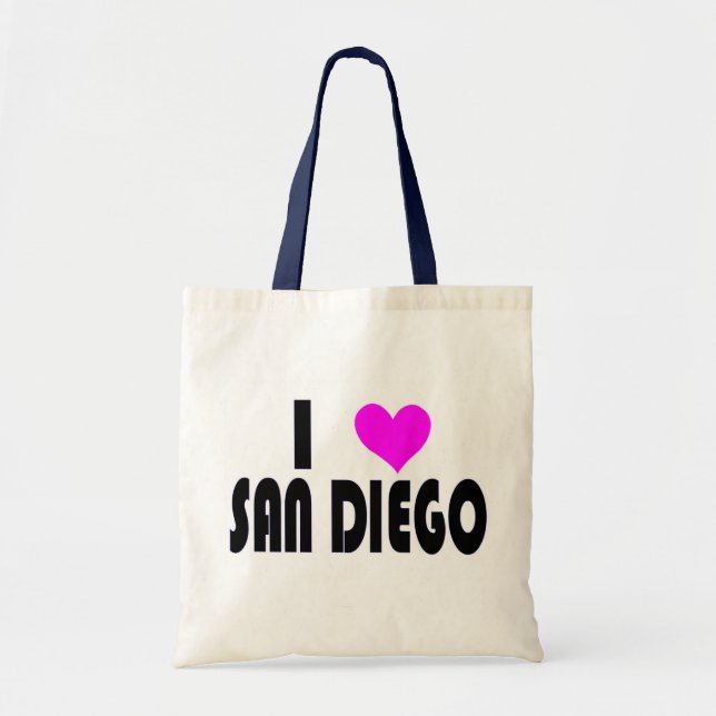 Bolsa Tote Eu amo San Diego Califórnia (Frente)